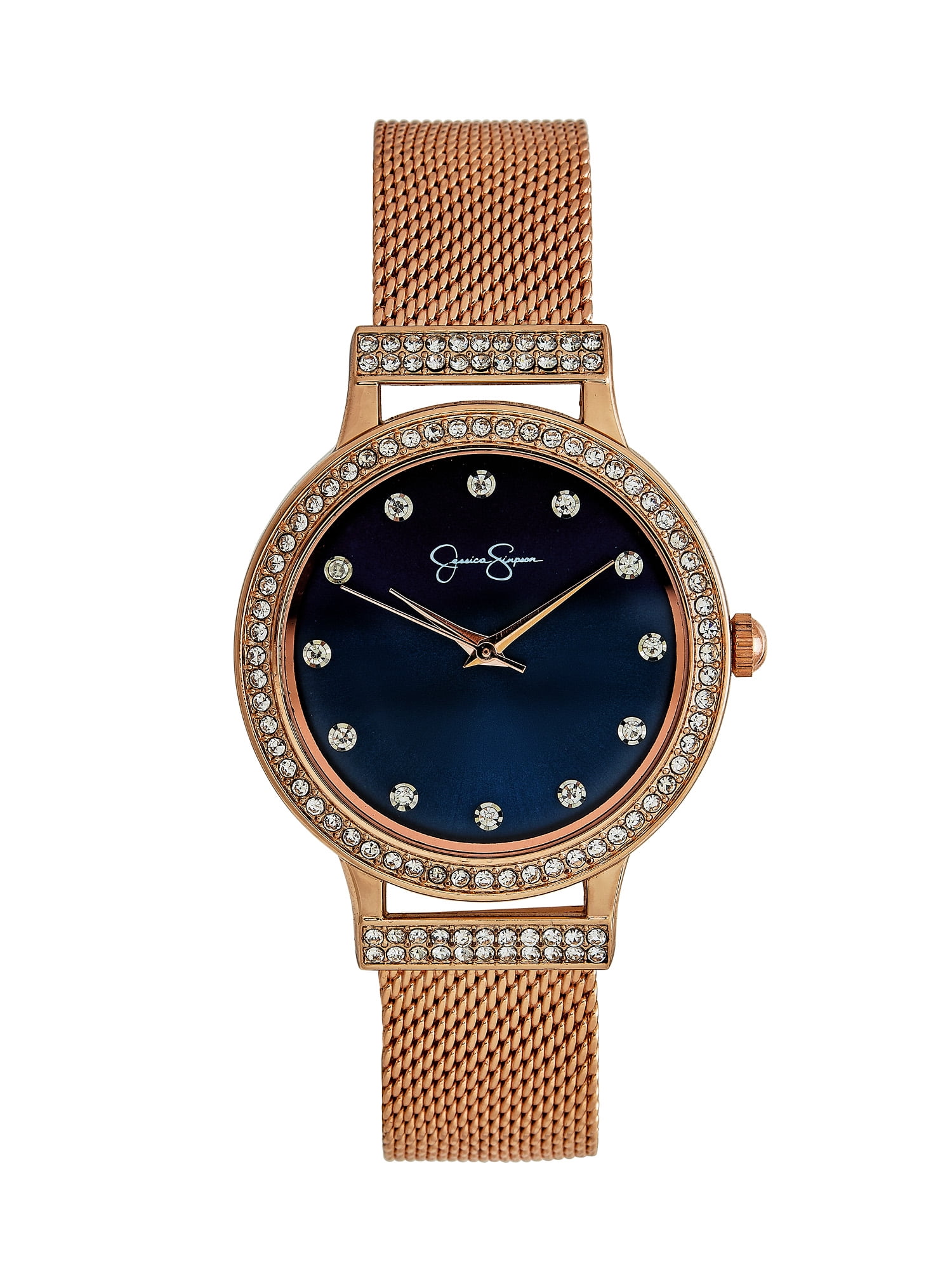 Jessica Simpson Rose Gold Adjustable Mesh Watch