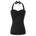 thumbnail image 4 of BP Womens Vintage Retro Slim Camisole Strappy Tank Ruched Cami Sexy Tops S-2XL, 4 of 7