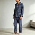 thumbnail image 5 of XUNKUSGA Mens Pajamas Sets Fashion Plaid Button Down Pjs Sets Soft Cotton Long Sleeve Shirt and Long Pants 2 Piece Pajamas for Men Casual Lightweight Sleepwear sets with Pockets,Size 3XL, 5 of 5