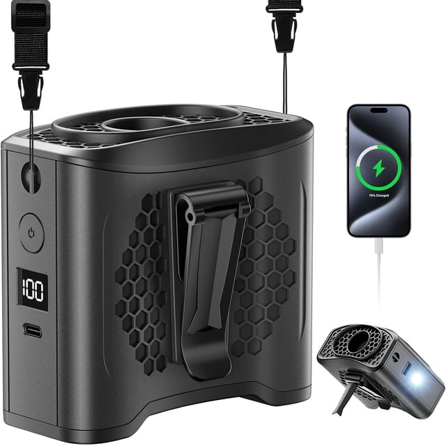 Ventilador portátil Hanop 13000RPM batería de 10000mAh para cuello/escritorio