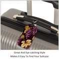 thumbnail image 3 of Square 2Pack PU Leather Grape Cruise Luggage Tag with Privacy Cover and Name ID Tag for Travel Handbags Backpacks Luggage Tags, 3 of 6