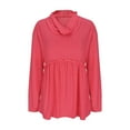 thumbnail image 5 of BiZtdJrK Womens Tunic Sweatshirts Ruffle Long Sleeve Babydoll Tops Draped Crew Neck Dressy Casual Pullover Sweatshirt Watermelon Red L, 5 of 8