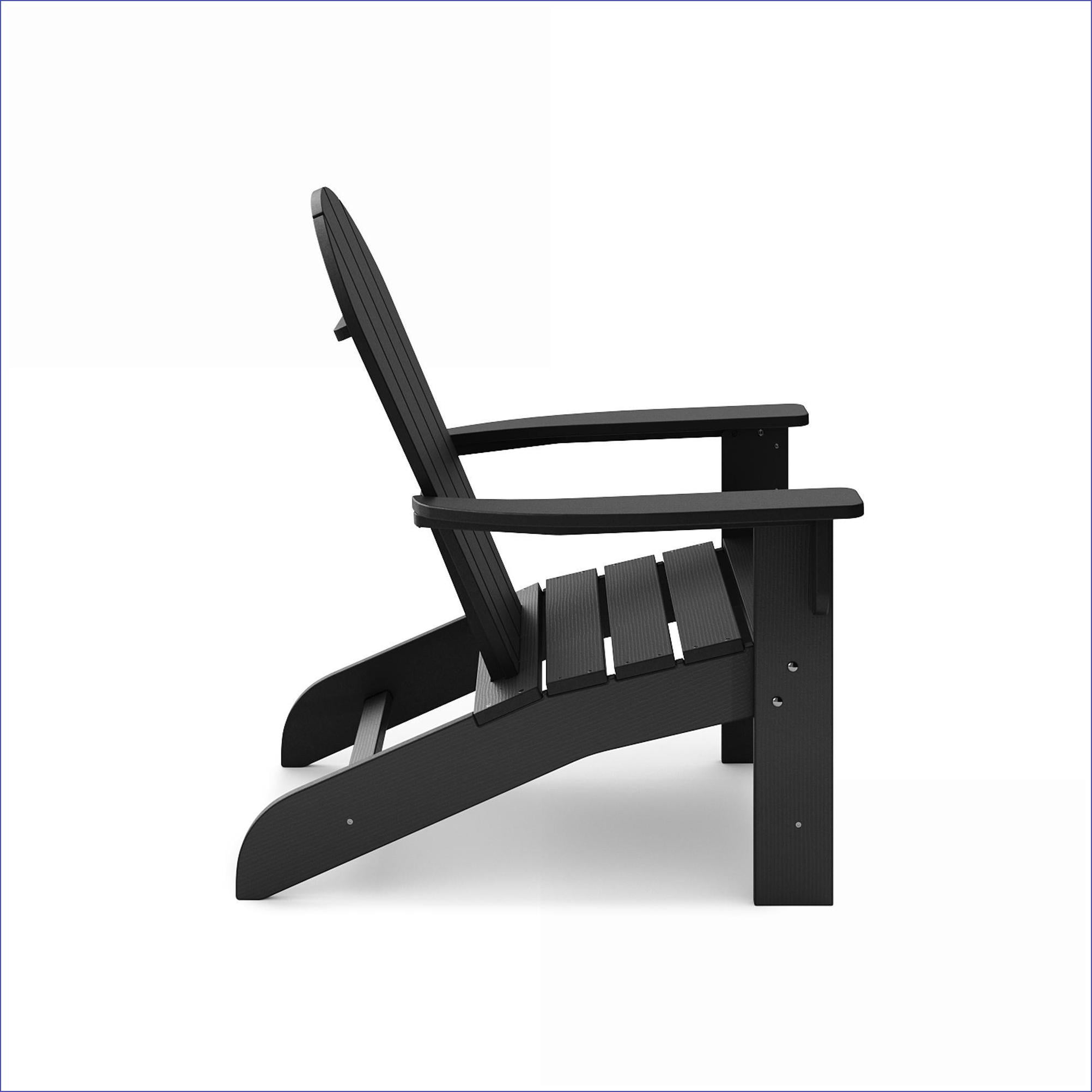 Outdoor Adirondack Chairs, Weather Resistant for Patio Pool Garden Deck | Black | HDPE