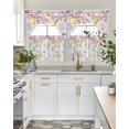 thumbnail image 4 of Happy Easter Swag Kitchen Curtains Sets for Windows 24 Inch Length, Spring Colorful Eggs Butterfly Grey Plaid Short Window Curtain Panels Swags Valances and Tiers 3 Piece Set for Cafe/Dining Room, 4 of 5