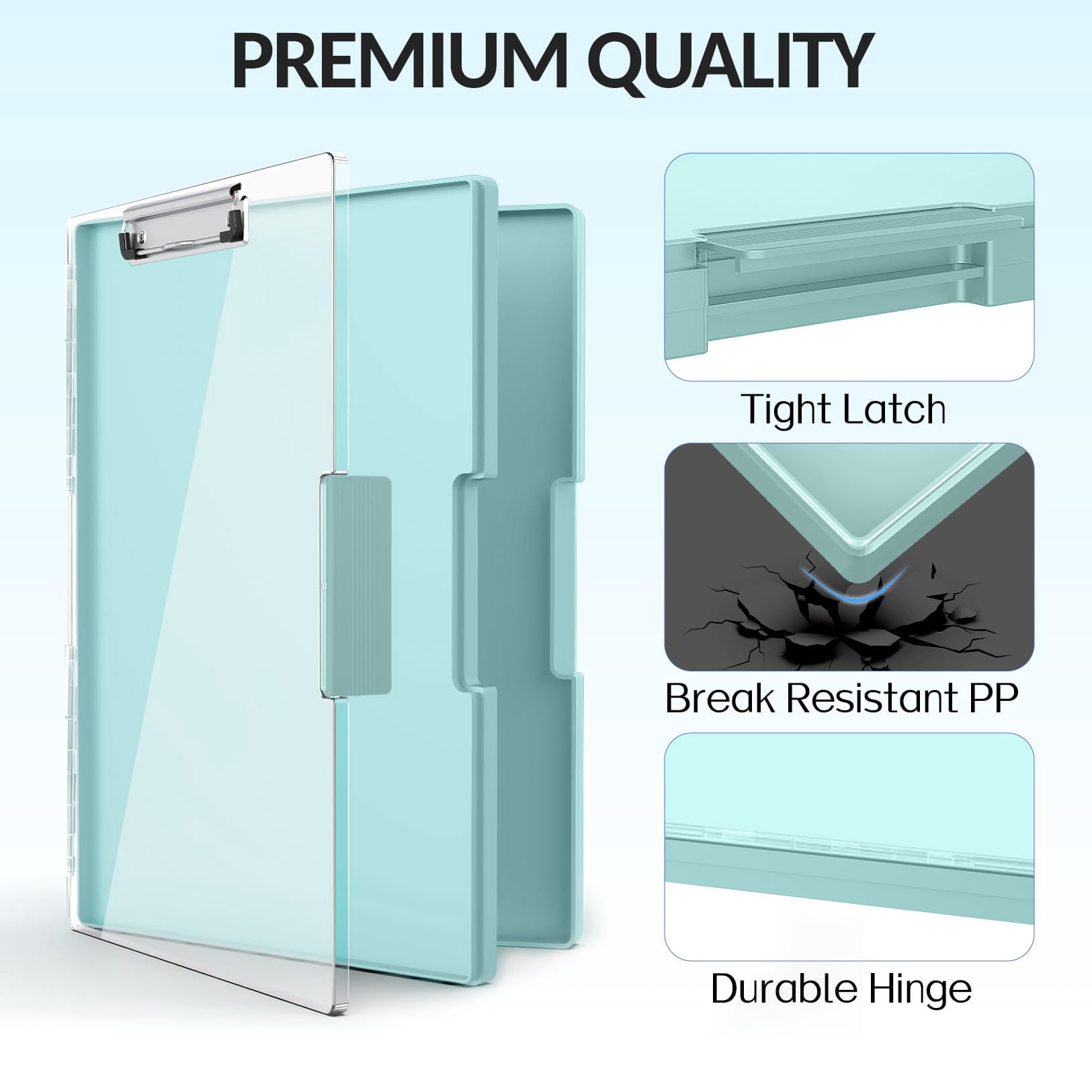 Clipboard With Storage  Heavy Duty Cleaview Clip Boards 8.5x11 Dual Dry Erase Plastic High Capacity Clipboards Folder For Teacher Nurse School & Office Supplies