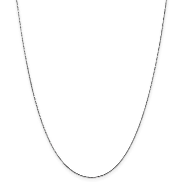 10k Or Blanc.65mm Spiga Pendentif Pendentif Collier Chaîne