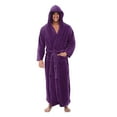 thumbnail image 2 of Men's Bathrobe, Plus Size Long Shawl Collar Terry Cloth Robe with Pockets, Soft Absorbent Hotel Style Spa Robe for Lounging and After Shower Purple 5XL, 2 of 5