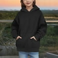 thumbnail image 4 of Lenpel Girls' Oversized Hoodies Casual Long Sleeve Hooded Tunic Sweatshirts Pullover Sweatshirt Tops with Pockets for Kids(Black,6-7 Years), 4 of 6