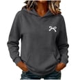 thumbnail image 2 of yillto Womens Lightweight Sweatshirt Hooded Bow Printed Cute Pullover Loose Hoodies Sweatshirts, 2 of 7