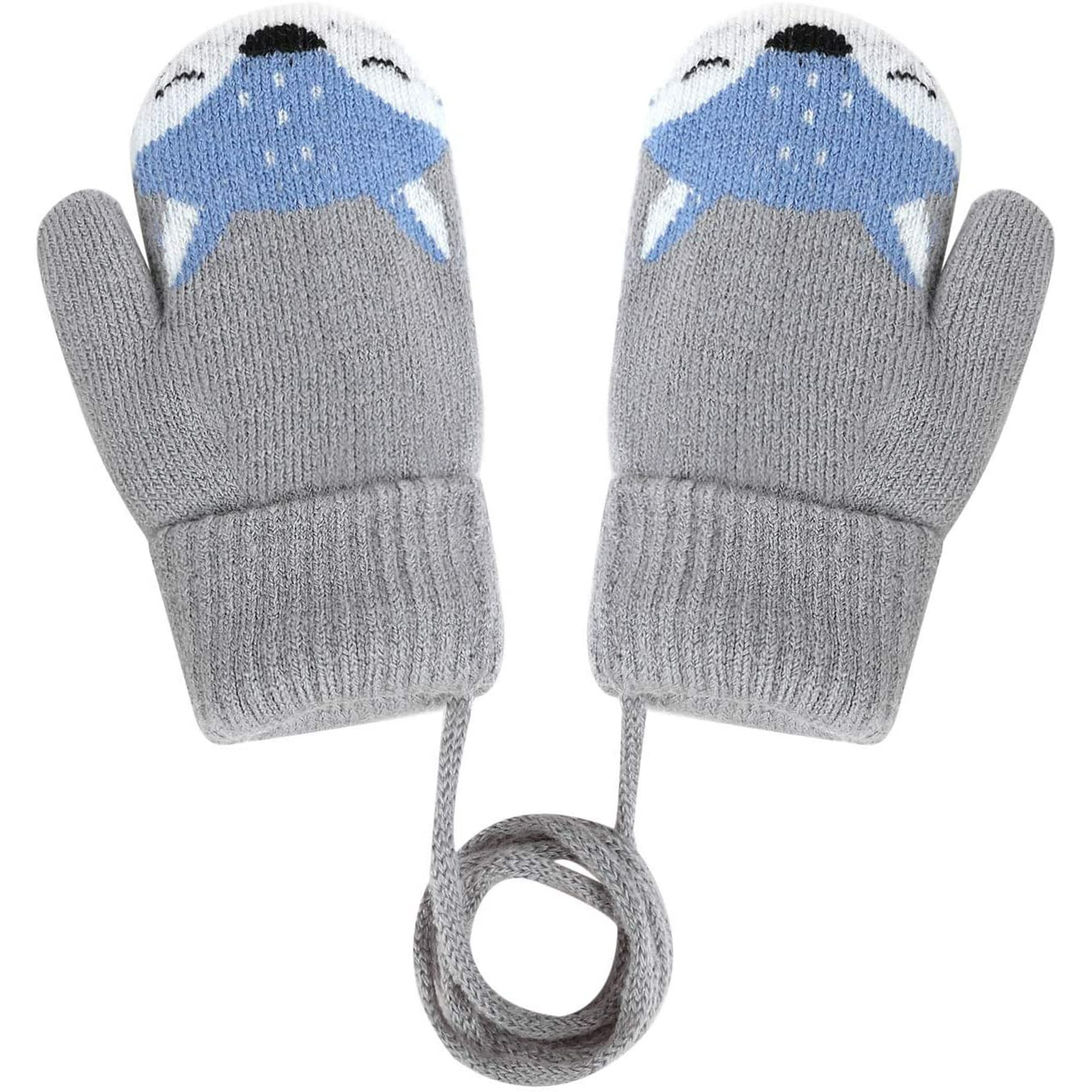 Moufle Epais Enfant Gants Tricoté Gants Hiver Chaud Mignon Gants de Lapin  Épaissi avec Anti-Perdue Chaîne Petites Moufles tricotés pour Enfants  Filles Garçons 