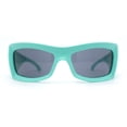 thumbnail image 2 of Runway XXL Oversized Wrap Around Exaggerated Sport Sunglasses Teal - Black, 2 of 4