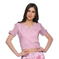 thumbnail image 3 of Moomaya Crop Top And Flared Skirt Set Printed Ethnic Rayon Dresses For Women, 3 of 6