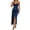 Blue, variant on Fiaer Women's Elegant Satin Deep V Neck High Slit Ruched Slim Fit Strapless Evening Prom Maxi Dress XS