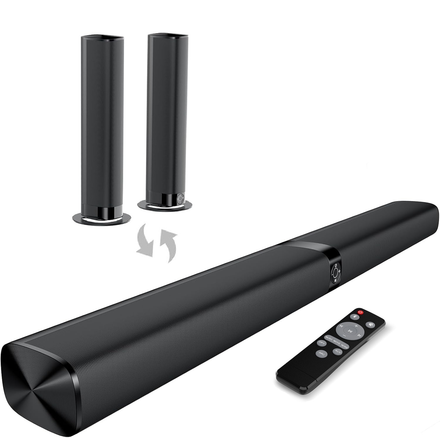 COWIN 2-in-1 Detachable Soundbar for TV, 80W Bluetooth photo 1