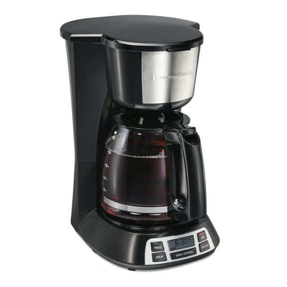 Hamilton Beach Programmable 12 Cup Coffee Maker, Stainless Steel Accents, 49630