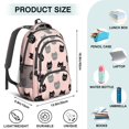 thumbnail image 5 of Black and Gray Cat Pink Pattern Backpack for School, Cute School Bag with Adjustable Shoulder Straps and Padded Back, 16.9"x12.6"x5.9", 5 of 5