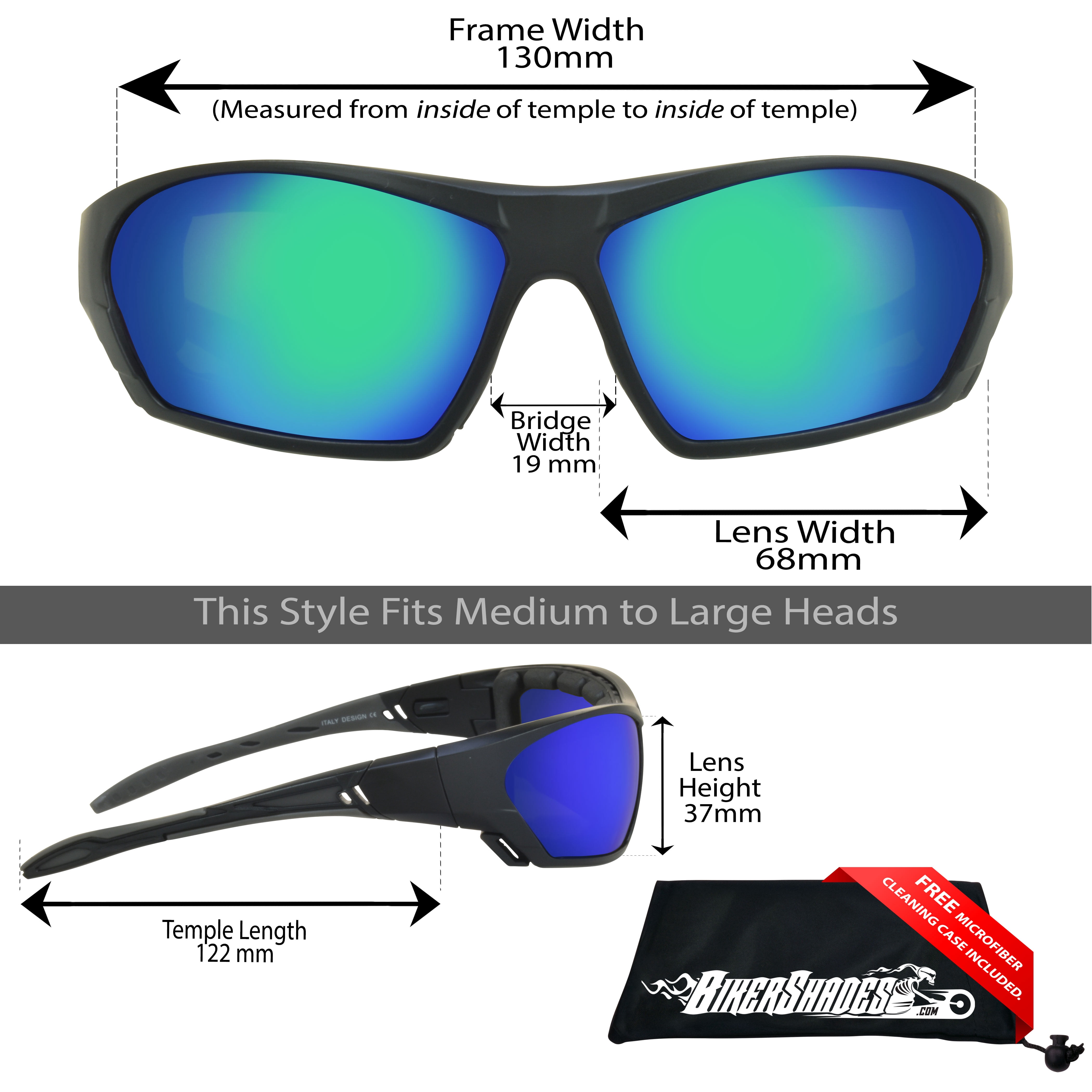 Bikershades Motorcycle Glasses for Men Women Windproof Biker Goggles Foam Cushion