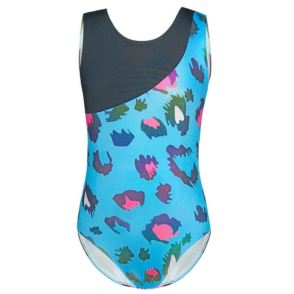 XXWXYD Girls Gymnastics Training Clothes Star Digital Print Sleeveless Jumpsuit Ballet Dance Athletic Performance Vest Outfit