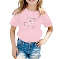 thumbnail image 4 of JAJAHO Summer Top Girls T Shirt Short Sleeve Heart Print Loose Fit Crewneck Girl Clothing For Kids 2-13 Years Comfortable Tops, 4 of 4