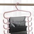 thumbnail image 4 of Baohd Pants Hanger Multi-layer S-Type Jeans Trousers Hanging Rack Plastic Closet Organizer, Pink, 4 of 7