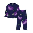 thumbnail image 2 of Bingfone Womens Pajama Sets Eggplant Print,Long Sleeve Loungewear Pajamas Set-Medium, 2 of 9
