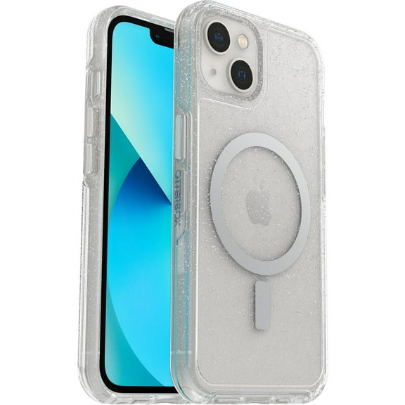 OtterBox Symmetry Series Magsafe Stardust Bumper Cell Phone Case for Apple iPhone 13, Clear