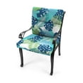 thumbnail image 2 of Jordan Manufacturing 44" x 22" Baloo Topaz Blue Leaves Rectangular Outdoor Chair Cushion with Ties and Hanger Loop, 2 of 10