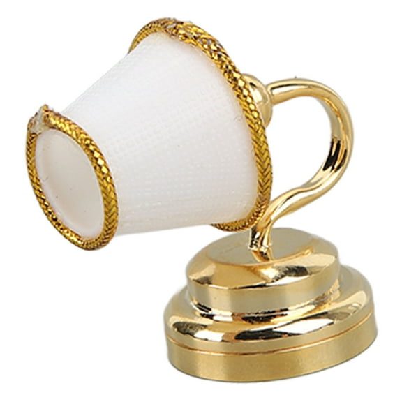 Dollhouse Miniature Wall Lamp Metal Mini Warm LED Dollhouse Wall Sconce Wall Light for 1/12 Dollhouse Decoration