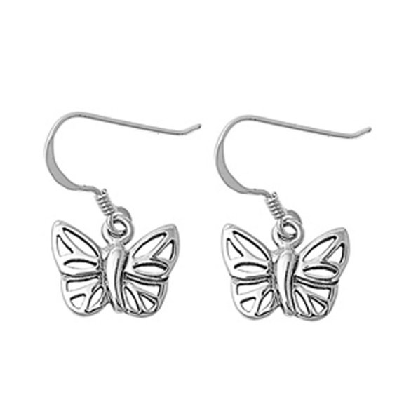Butterfly Earrings .925 Sterling Silver Jewelry Female Unisex