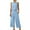Sky Blue, variant on Tbopshirt Tank Top for Women,2PC Fashion Woman Round Neck Solid Sleeveless Blouse +Loose Pockets Pants Sets