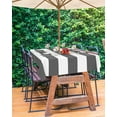 thumbnail image 5 of Outdoor Tablecloth with Umbrella Hole and Zipper Classical Stripe Rectangle Tablecloths 60x102 Waterproof Outside Table Cloths Dark Grey Patio Table Cover for Outdoor Tables Picnic Garden Party, 5 of 6