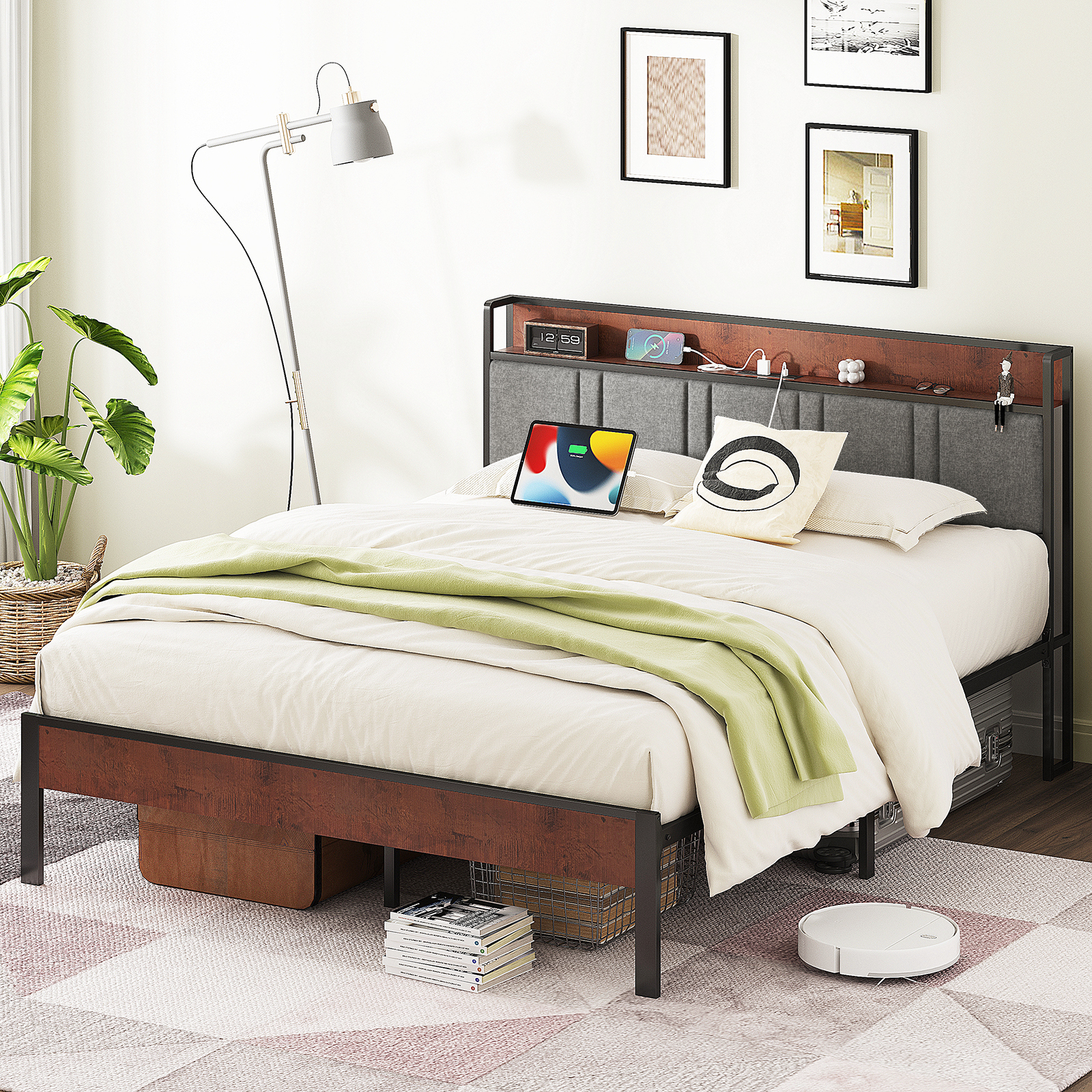 Nisien Queen Platform Bed With Storage Headboard photo 6
