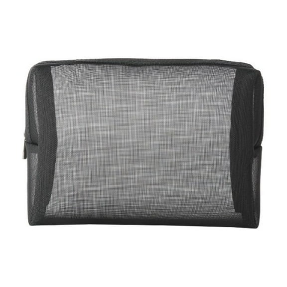 Mesh Makeup Bags, Mesh Cosmetic Bag, Portable Toiletry Bag, Travel Organizing Zipper Pouch, Toiletries Makeup Pouches, Black Breathable Mesh for Home Office Travel Accessories