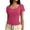 Hot Pink, variant on Plain T Shirts for Women Summer Short Sleeve U Neck Stretch Slim Fitted Tshirts Base Layer Solid Basic Tees