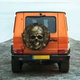 thumbnail image 4 of Haiem Spare Tire Cover , Wheel Cover with Vintage Gold Leaf Skull printed, Camper Spare Tire Cover Fit for Jeep Wrangler Rv SUV Truck Travel Trailer-15 inch, 4 of 8