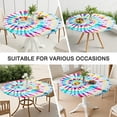thumbnail image 7 of Colorful Tie Dye Pattern Round Fitted Tablecloth with Elastic Edge,Dining Table Cover Waterproof,Outdoor Round Tablecloth for Camping,Dining,Indoor and Outdoor, 7 of 7