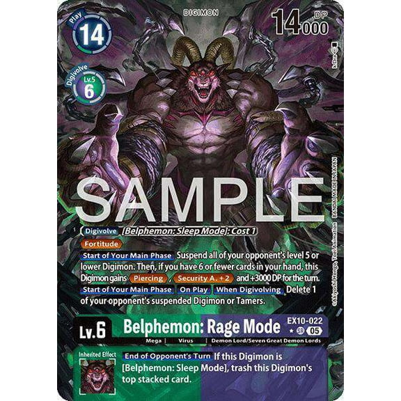 Digimon Sinister Order Super Rare Belphemon: Rage Mode EX10-022 [Alternate Art]
