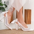 thumbnail image 2 of Fleur - Zapatos de boda con tira trasera de encaje crema 24.5 CM, 2 of 6