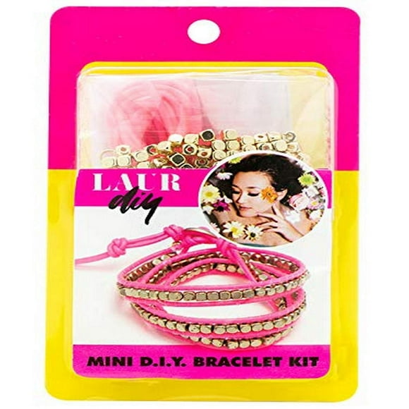 Laurdiy Bracelet en Corde Rose Doré Mini Kit Diy Multicolore
