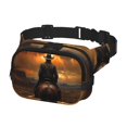 thumbnail image 2 of Fotbe Western Rainy Desert Cowboy Cangurera Cuadrada con Estampado de Doble Capa, Bolsa de Cintura Ajustable Mini para Hombres y Mujeres, 2 of 9