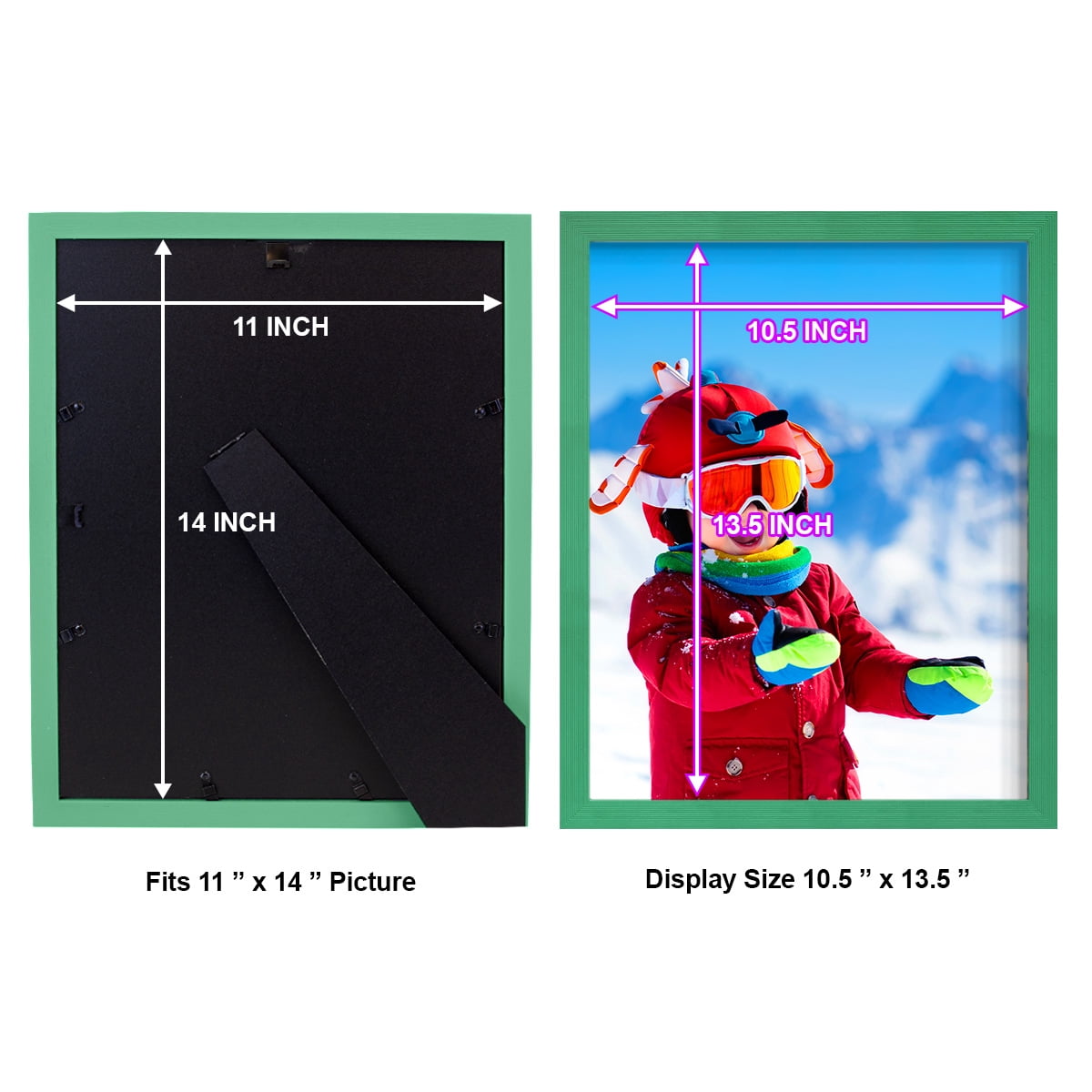 Grooved 11 in. x 14 in. Green Picture Frame Set (Set of 4)