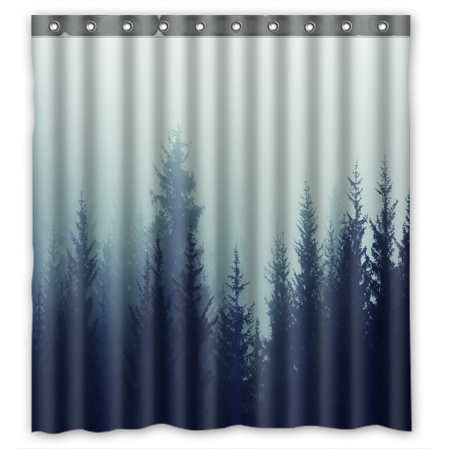 PHFZK Landscape Nature Scenery Shower Curtain, Mysterious Tree Forest