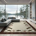 thumbnail image 2 of ODIKA 8'x10' Washable Area Rug Non-Shedding, Easy Care, Muted Olive Red Fishing Fish Vintage Rustic Bass Motif with Tackle and Creel for King Size Bedroom Under Bed, Master Suite, 2 of 7