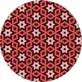 thumbnail image 1 of Ahgly Company Tapis Rond Lavable en Machine Intérieur Transitionnel Rouge Foncé, 6 Pieds Rond, 1 of 7