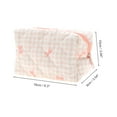 thumbnail image 2 of Unique Bargains 1 Pc Plaid Bow Makeup Bag for Travel Vacation Polyester Pink, 2 of 5