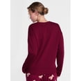 thumbnail image 3 of Joyspun Women's Fleece Lounge Sleep Top with Long Sleeves, Sizes XS-3X, 3 of 5