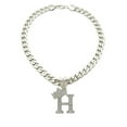 thumbnail image 5 of Initial Letter Charm Cuban Dog Cat Pet Puppy Silver Plated Collar Chain Necklace, 5 of 9