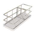 thumbnail image 2 of Organizador de fregadero de acero inoxidable, soporte para esponja, jabonera, estante de almacenamiento para fregadero bandeja blanca, 2 of 8