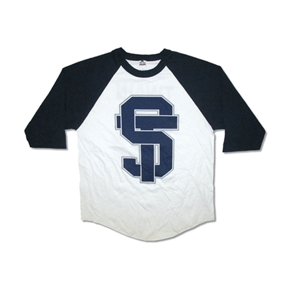 navy blue and white jersey