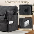 thumbnail image 4 of Modern Convertible Sleeper Sofa with USB Charging, Queen-size Corduroy Upholstery Sofa Bed, Gray, 4 of 8